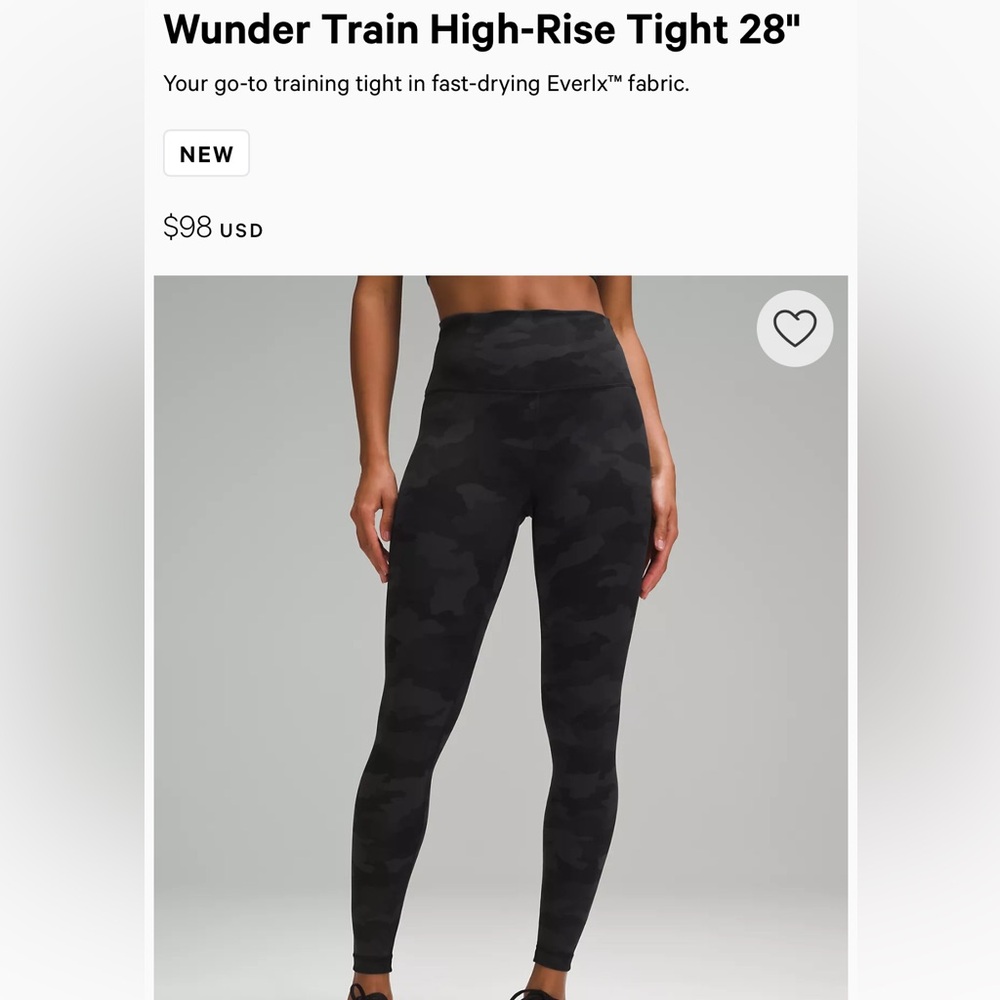 Lululemon Small Camo Black and Gray Leggings